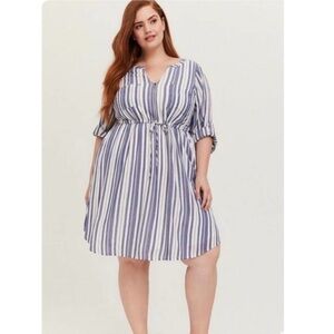 Torrid Stripe Zip Summer Dress Size Large
